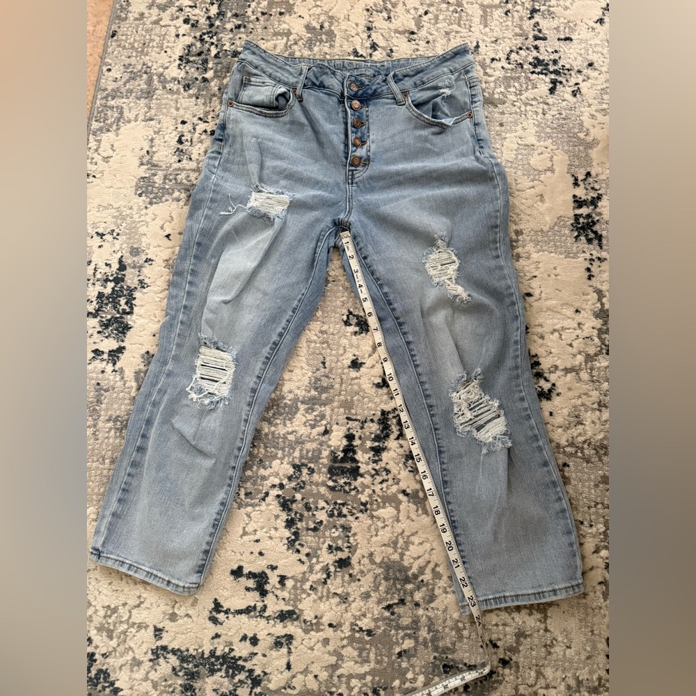 Maurices Light Blue Distressed Boyfriend Jeans